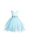 Abito da Cerimonia Bambini Ball Gown con Seghettato in Organza Senza Maniche con Fusciacca