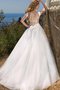 Abito da Sposa Ball Gown V-Scollo in Pizzo con Fiocco Lungo