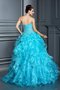 Abito Quinceanera Ball Gown Lunghi Allacciato A Terra in Organza