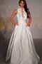 Abito da Sposa Schiena Nuda Anello Ball Gown Naturale Spazzola Treno