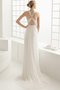 Abito da Sposa Senza Maniche in Chiffon Tubino con Festone con Criss-cross