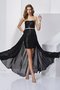 Vestito Laurea Cerniera in Chiffon con Increspature A-Line Naturale