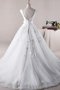 Abito da Sposa A Terra con Increspature Ball Gown in Pizzo con Perline