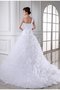 Abito da Sposa con Perline Ball Gown Alta Vita Coda A Strascico Cappella Lungo