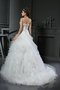 Abito da Sposa Ball Gown con Increspature in Organza Allacciato Lungo