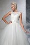 Abito da Sposa Lunghi Barchetta Coda A Strascico Cappella Ball Gown Senza Maniche