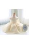 Abito da Cerimonia Bambini con Fiocco Ball Gown Senza Maniche Corto in Organza