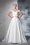 Abito da Sposa Senza Maniche con Increspato Lungo Ball Gown Naturale