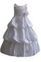 Abito da Cerimonia Bambini con Increspature con Fiore A-Line Senza Maniche in Taffeta