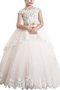 Abito da Cerimonia Bambini Ball Gown in Tulle Tondo Senza Maniche in Pizzo