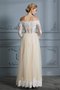 Abito da sposa semplice speciale naturale oscillare in tulle a-line