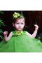 Abito da Cerimonia Bambini con Increspature con Piega Ball Gown in Tulle con Fiocco