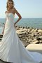 Abito da Sposa Principessa A-Line Naturale a Riva con Perline