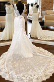 Abito da sposa con applique largo assorbente a chiesa lunghi schiena nuda