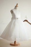 Abito da Cerimonia Bambini Lungo in Tulle Senza Maniche Farfalla Ornamento Ball Gown