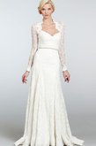 Abito da Sposa in Pizzo Queen Anne con Maniche Lunghe Vintage Lusso