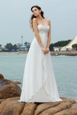 Abito da Sposa A Terra in Chiffon a Spiaggia Lungo con Perline