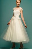 Abito da Sposa Tondo Elegante con Applique in Tulle Vintage