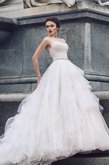 Abito da Sposa Naturale Allacciato in Tulle con Applique Cuore