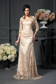 Abito Mamma Sposa in Pizzo Senza Maniche Naturale in Raso Satin Elastico Lunghi