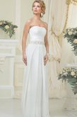 Abito da Sposa in Chiffon con Perline Naturale A-Line Senza Maniche