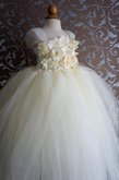 Abito da Cerimonia Bambini con Piega in Tulle con Increspature Ball Gown Senza Maniche