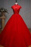 Abito Quinceanera Allacciato con Applique Cappellino Ball Gown Lupetto