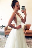 Abito da sposa romantico a-line sensuale delicato a sala lunghi