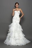 Abito da Sposa Sirena Senza Maniche con Applique Lunghi Cuore