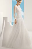 Abito da Sposa in Pizzo Oscillare Bassa a Sala con Maniche Lunghe