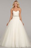 Abito da Sposa Ball Gown Spazzola Treno Naturale in Tulle con Perline