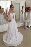 Abito da Sposa con Manica Corte A-Line Principessa Naturale Tondo