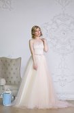 Abito da Sposa Semplice A Terra Naturale in Organza A-Line