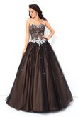 Abito Quinceanera A Terra Senza Maniche con Perline Allacciato Ball Gown