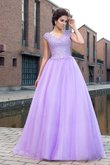 Abito da Ballo Alta Vita V-Scollo con Manica Corte Cerniera Ball Gown