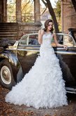 Abito da Sposa Senza Maniche con Applique Originale Tondo Naturale