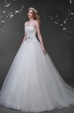 Abito da Sposa A Terra con Perline con Fiocco Lunghi Ball Gown