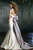 Abito da Sposa in Taffeta Sirena Naturale con Fiocco Schiena Nuda