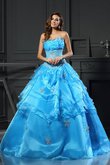 Abito Quinceanera Ball Gown con Perline Allacciato Cuore Naturale