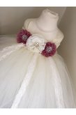 Abito da Cerimonia Bambini A Terra Senza Maniche in Tulle Cappellino Ball Gown