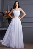 Abito da Sposa con Manica Corte A-Line in Chiffon Cerniera Lungo