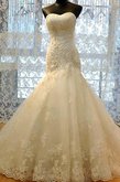 Abito da sposa allacciato lunghi in tulle scollegato corpetto pieghe convenzionale