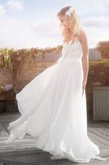 Abito da Sposa A-Line con Applique Spazzola Treno a Riva con Perline