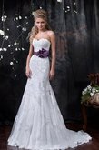 Abito da Sposa con Applique Senza Maniche A-Line A Terra in Pizzo