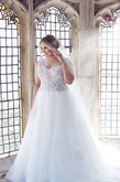 Abito da Sposa Lunghi Elegante in Tulle V-Scollo Taglia Forte