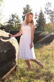 Abito da Sposa con Piega Allacciato Cuore in Chiffon A-Line