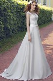 Abito da Sposa Naturale Lungo A-Line in Pizzo Tondo