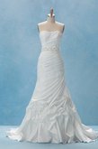 Abito da Sposa Formale Coda A Strascico Corto in Taffeta Cinghia in rilievo Retro