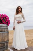 Abito da Sposa in Pizzo in Pizzo A-Line a Spiaggia Lusso