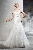 Abito da Sposa Cerniera con Applique Tubino Naturale Lungo